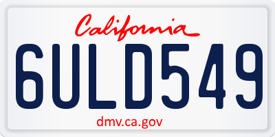 CA license plate 6ULD549