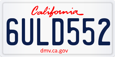CA license plate 6ULD552