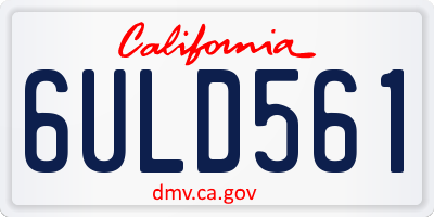 CA license plate 6ULD561