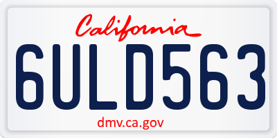 CA license plate 6ULD563