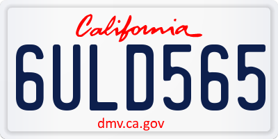 CA license plate 6ULD565