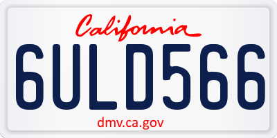 CA license plate 6ULD566