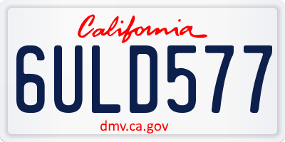 CA license plate 6ULD577