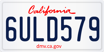 CA license plate 6ULD579