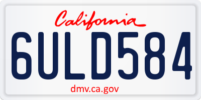 CA license plate 6ULD584