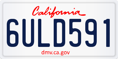 CA license plate 6ULD591