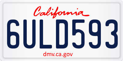 CA license plate 6ULD593