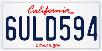 CA license plate 6ULD594