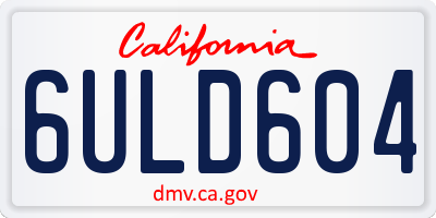 CA license plate 6ULD604
