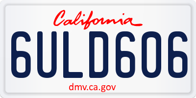 CA license plate 6ULD606