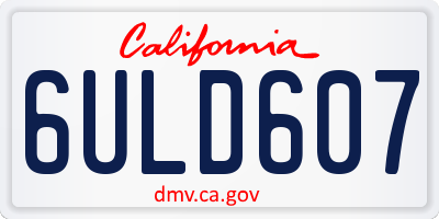 CA license plate 6ULD607