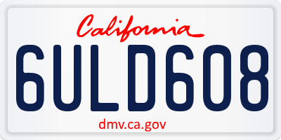 CA license plate 6ULD608