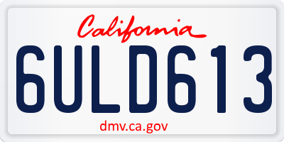 CA license plate 6ULD613