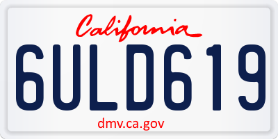 CA license plate 6ULD619