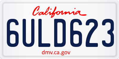 CA license plate 6ULD623