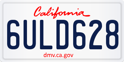 CA license plate 6ULD628