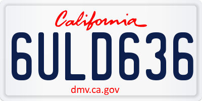 CA license plate 6ULD636