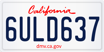 CA license plate 6ULD637