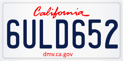 CA license plate 6ULD652