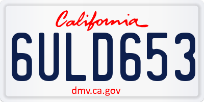 CA license plate 6ULD653