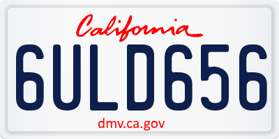 CA license plate 6ULD656
