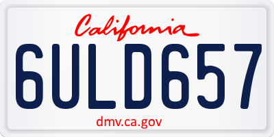 CA license plate 6ULD657
