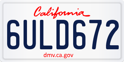 CA license plate 6ULD672