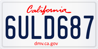 CA license plate 6ULD687