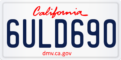 CA license plate 6ULD690