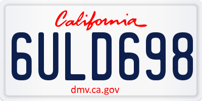 CA license plate 6ULD698