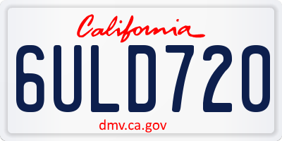 CA license plate 6ULD720