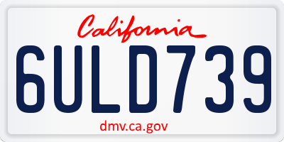 CA license plate 6ULD739
