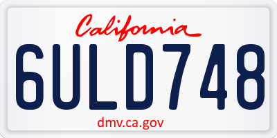 CA license plate 6ULD748