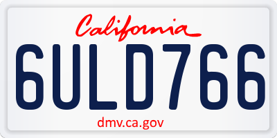 CA license plate 6ULD766