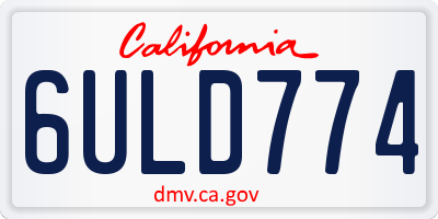 CA license plate 6ULD774