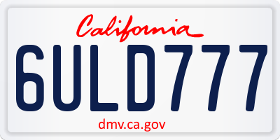 CA license plate 6ULD777