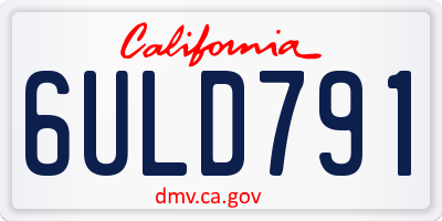 CA license plate 6ULD791