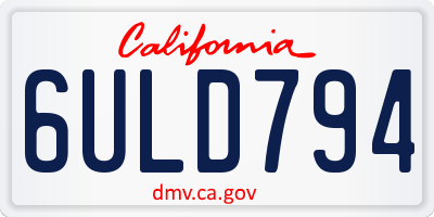 CA license plate 6ULD794