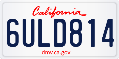 CA license plate 6ULD814