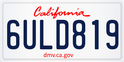 CA license plate 6ULD819