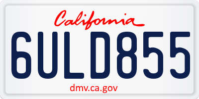 CA license plate 6ULD855