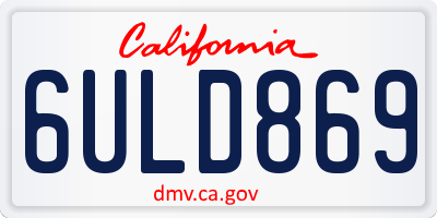 CA license plate 6ULD869