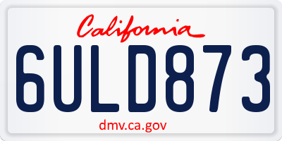 CA license plate 6ULD873