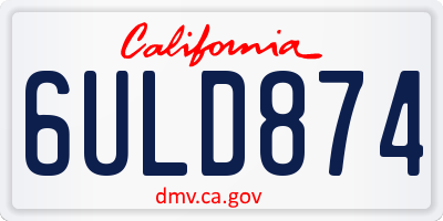 CA license plate 6ULD874