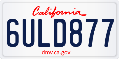 CA license plate 6ULD877