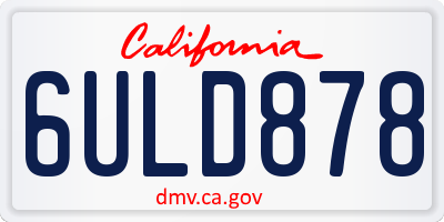 CA license plate 6ULD878