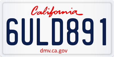 CA license plate 6ULD891