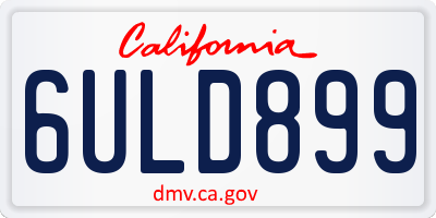 CA license plate 6ULD899