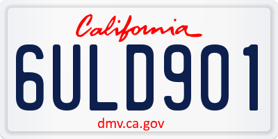 CA license plate 6ULD901