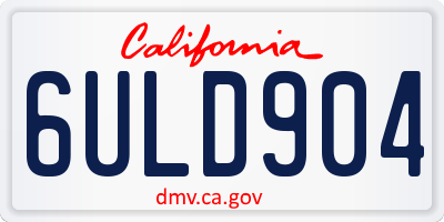 CA license plate 6ULD904